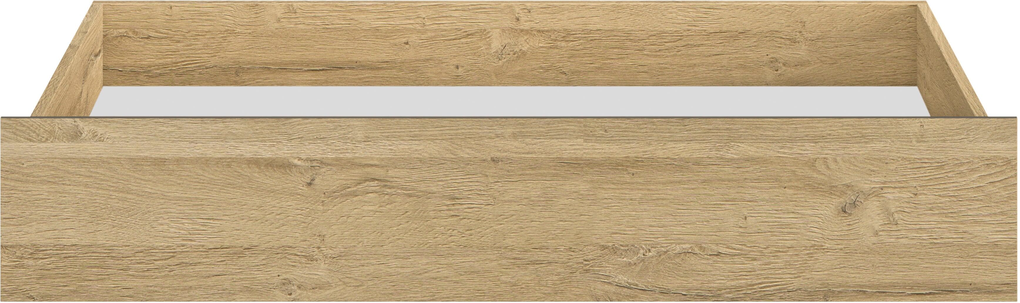 Bettschubkasten GAMI "Sofia", gold (eiche goldfarben), B:117cm H:21cm T:70cm, Holzwerkstoff, Schubladen, Bettschubkasten, Schublade auf Rollen eiche goldfarben B/H/T: 117cm x 21cm x 70cm