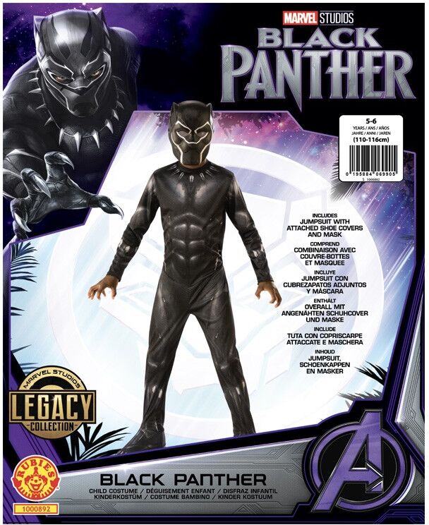 Déguisement classique Marvel Black Panther 5-6 ans - Rubies