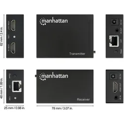 Manhattan HDMI over Ethernet Extender Kit Signalverstaerker 1080p bis zu 50 m ueber ein Cat6-Netzwerkkabel..., Switch Box