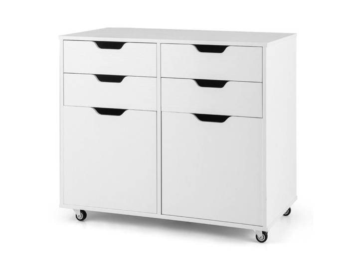 Commode - HELLOSHOP26 - 4 tiroirs - Blanc - 73x40x64 5 cm - Meuble de bureau