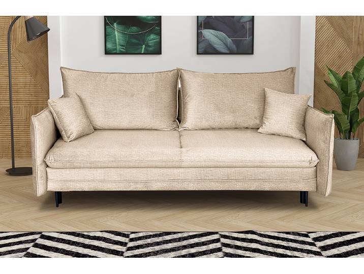 Schlafsofa Jiela Beige Microfaser Vala 216 x 96 x 102cm Modern