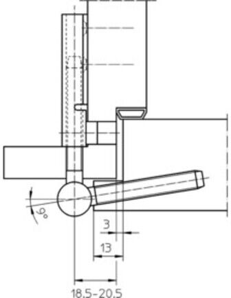Simonswerk Einbohrband V 5450 Steigung b. 6mm DIN re. Stahl vernickelt f. gefälzte Türen (5 0105101 01502)