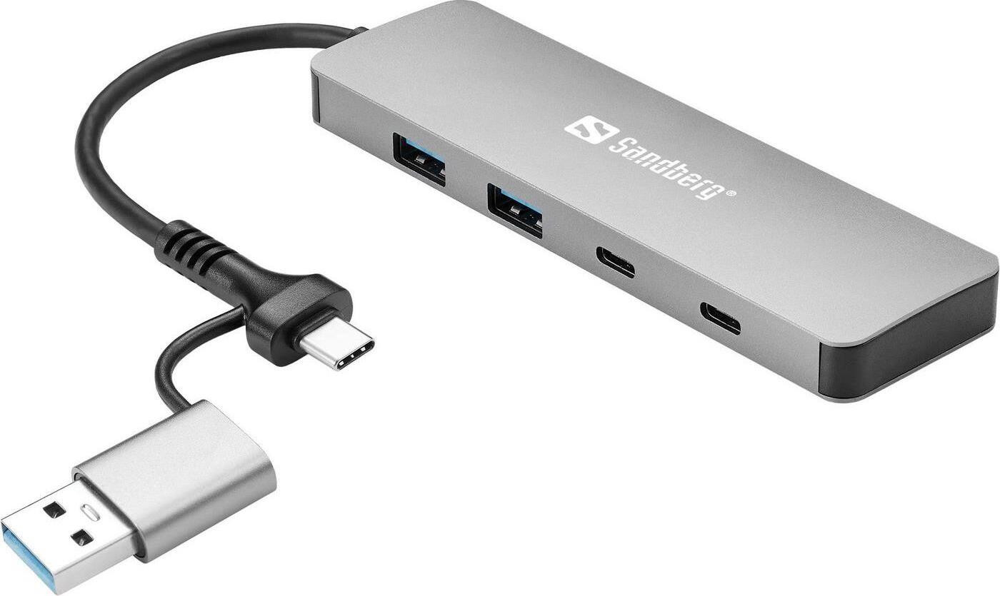 Sandberg USB-C/A naar 2xUSB-A + 2xUSB-C hub