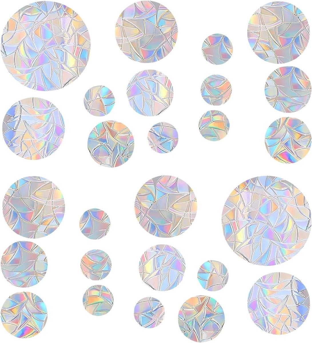Prisma Raamstickers met Regenboog Effect voor Vogelbescherming - 30 stuks