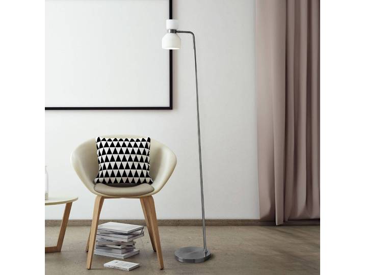 miloox by Sforzin Designer Stehlampe Fifty, dimmbar, alu / grau / zink, für Wohn- / Esszimmer, Metall, Design