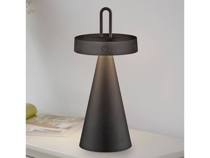 LED-Tischleuchte 13 x 13 x 29cm Schwarz/Schwarz Eisen, lackiert LED LED-Platine