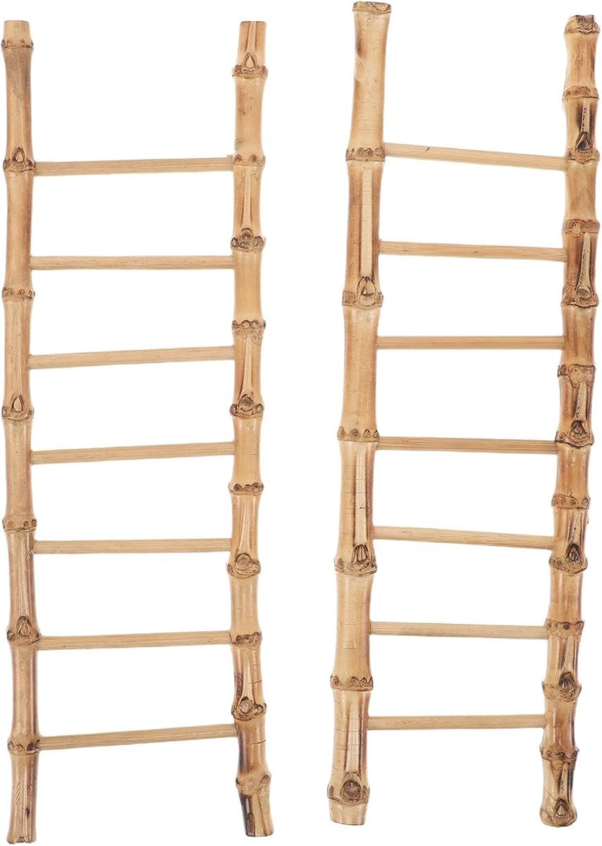Miniatuur Bamboe Ladder voor Poppenhuis Decoratie - Multi - B: 28 cm, D: 9 cm, H: 1.5 cm