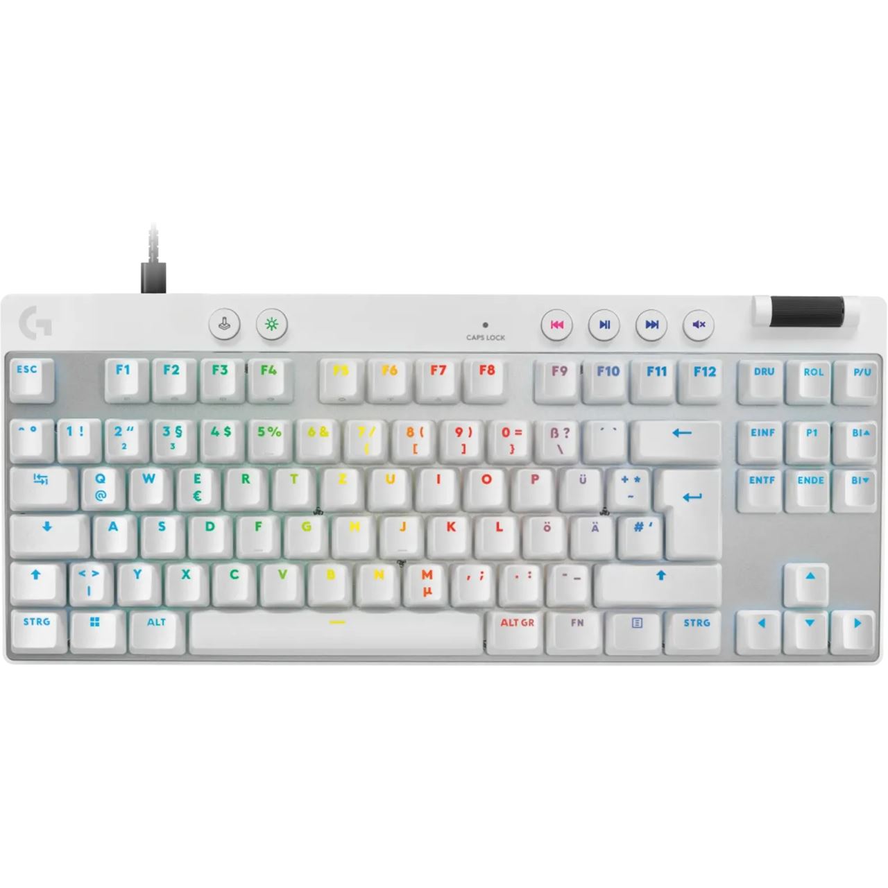 Logitech G PRO X TKL Rapid Logitech Magnetic Analog USB Deutsch weiß/silber (kabelgebunden)