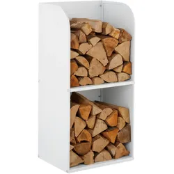 Relaxdays, Zubehör Kerzen + Kamin, Kaminholzregal mit 2 Fächern