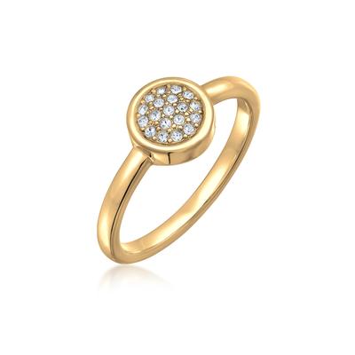 Ring-Set ELLI "Ring Kristalle Elegant Solitäre Silberfarben" Gr. 54, gold, Fingerringe, Damen, 54,mit Stein, Messing