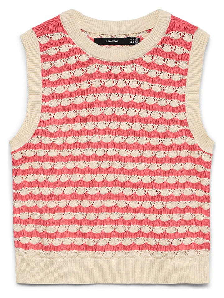 Vero Moda Pullunder in Rot/ Beige - S