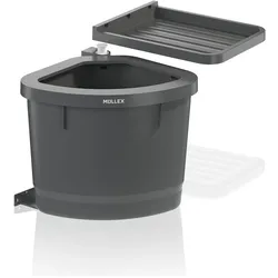 Müllex Abfall-Schwenksystem D-LINE D40, Abfalleimer, Grau, Weiss