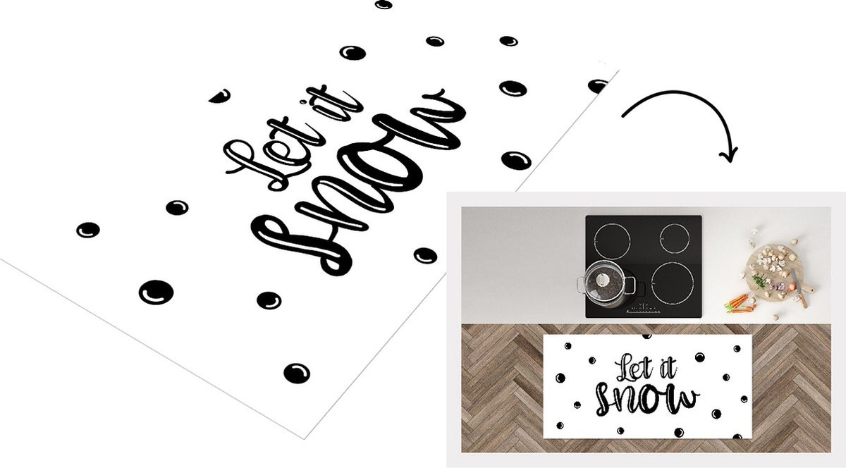 KitchenYeah Keukenloper Kerst Let it snow Vinyl B/D: 120 x 60 cm