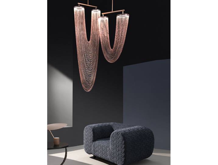 Plafonnier à Pampilles en Métal Chromé, Design Moderne, Luminaire Décoratif de Plafond, Idéal pour un Salon ou des Escaliers