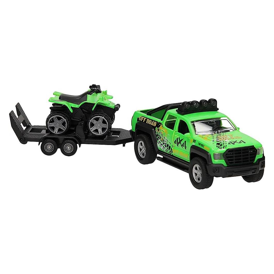 Kids Globe Terrain Vehicle mit Anhänger und Quad Light and Sound (041.510220)