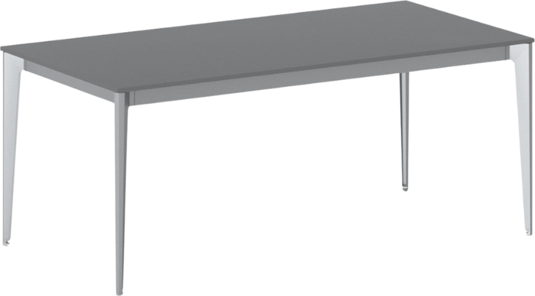 B2B Partner Bürotisch PRIMO ACTION 180x90 cm, graues Metallgestell, Graphit