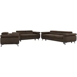 SITZGARNITUR PETER 1+2+3 - Braun Velvet