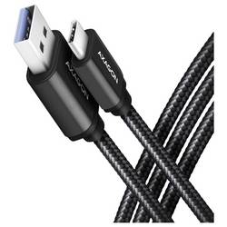 AXAGON USB-C® Kabel USB 3.2 Gen1 USB-A Stecker, USB-C® Stecker 2 m Schwarz vergoldete Steckkontakte BUCM3-AM20AB