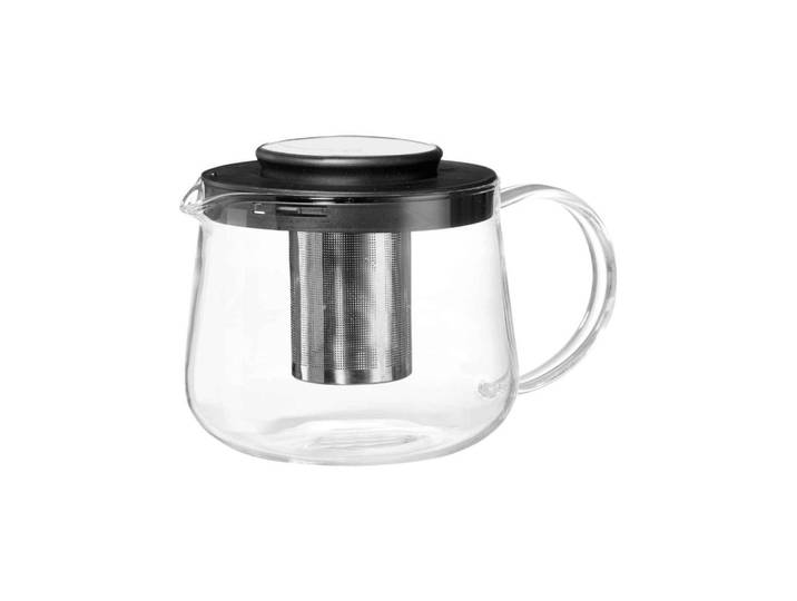 Ritzenhoff Breker Teekanne MIT Sieb Yucca schwarz-transparent 1,5 l, Schwarz, Transparent, Glas, Geschirr, Kannen & Karaffen, Teekannen