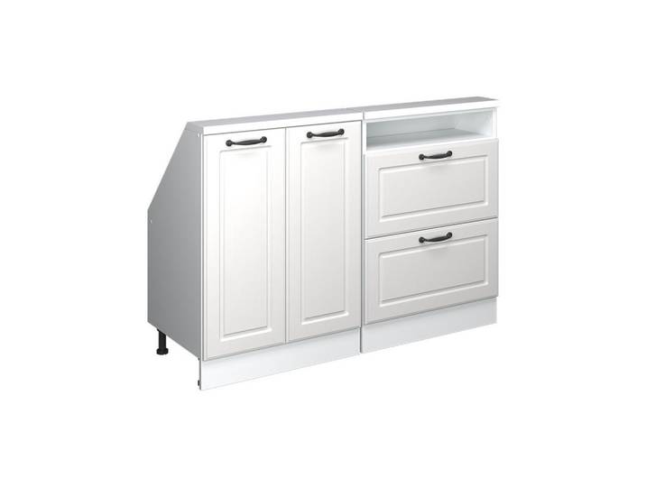 Vicco Dachschrägenschrank-Set Rion Weiß Landhaus 2er Set, Weiß, Weiß, Rechteckig, 120x83.8x46 cm, Kleinmöbel, Kommoden, Kommoden