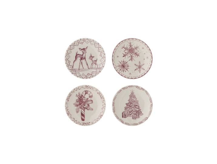 Assiette Lot de 4 Grès Rose Wonderland