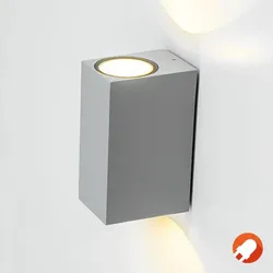 EVN Puristische LED Außenwandleuchte 2-flg  silber IP54 warmweiße Terrassenbeleuchtung