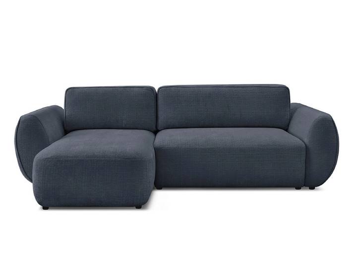 Ecksofa BOBOCHIC DENISE Stoff mit Textur dunkelblau