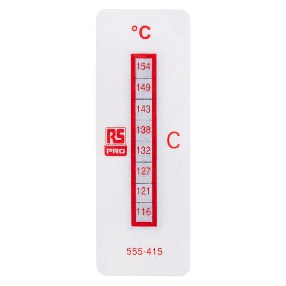 RS PRO Temperaturaufkleber 116-154°C (555415)
