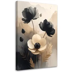 LEINWANDBILD, Pastellbeige Blumen