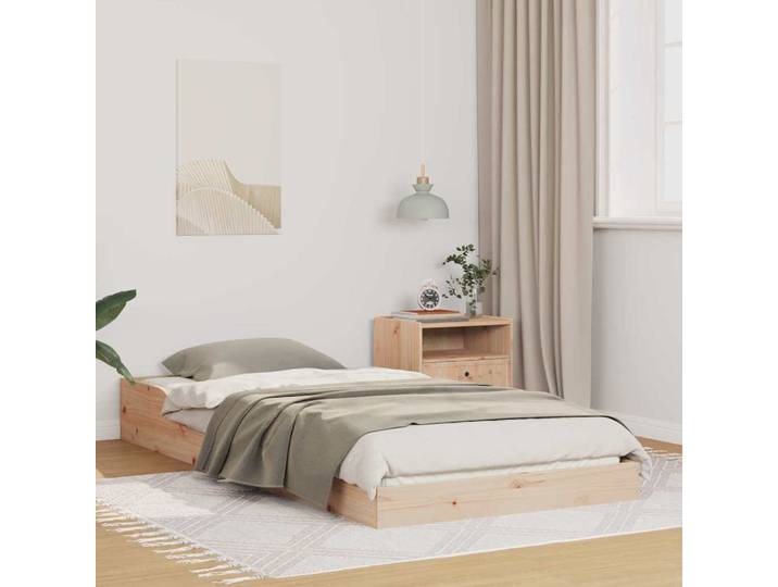 vidaXL Bettrahmen Natur 90 x 220 cm Massives Kiefernholz