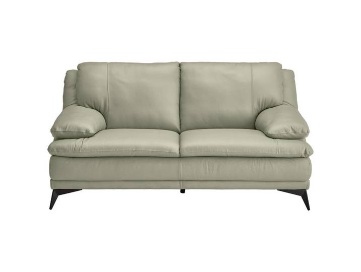 Novel 2-Sitzer-Sofa, Taupe, Metall, Echtleder, Rindleder, 178x92x98 cm, Wohnzimmer, Sofas & Couches, Sofas, Ledersofas