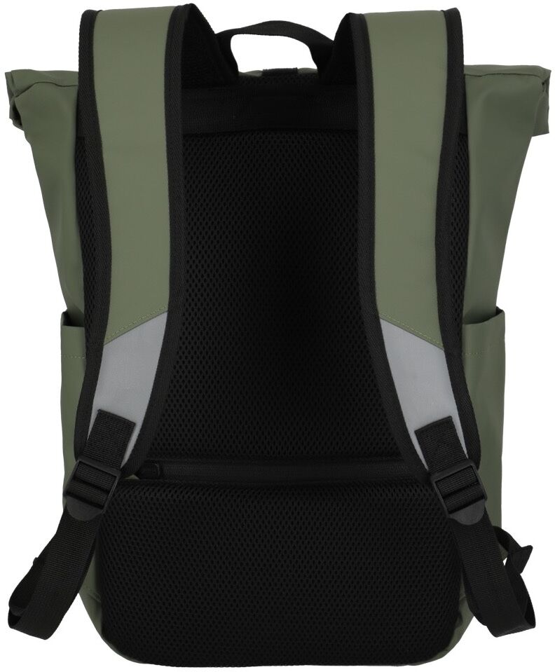 Freizeitrucksack TRAVELITE "BASICS Roll-Up Rucksack aus Plane", Damen, Gr. B/H/T: 26cm x 60cm x 15cm, grün (oliv), Polyester, unifarben, Rucksäcke Freizeitrucksack, mit variablem Roll-Up-Verschluss oliv B/H/T: 26cm x 60cm x 15cm