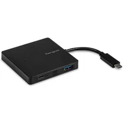 Targus USB-C zu 3xUSB-A & 1xUSB-C aktiv (USB-C, 4 Ports), Dockingstation + USB Hub, Schwarz