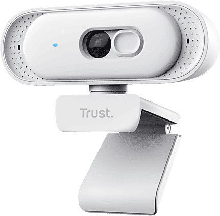 Webcam - Trust Tomar QHD 2K, 2560 x 1440 Píxeles, Micrófono, Obturador de privacidad, Blanco