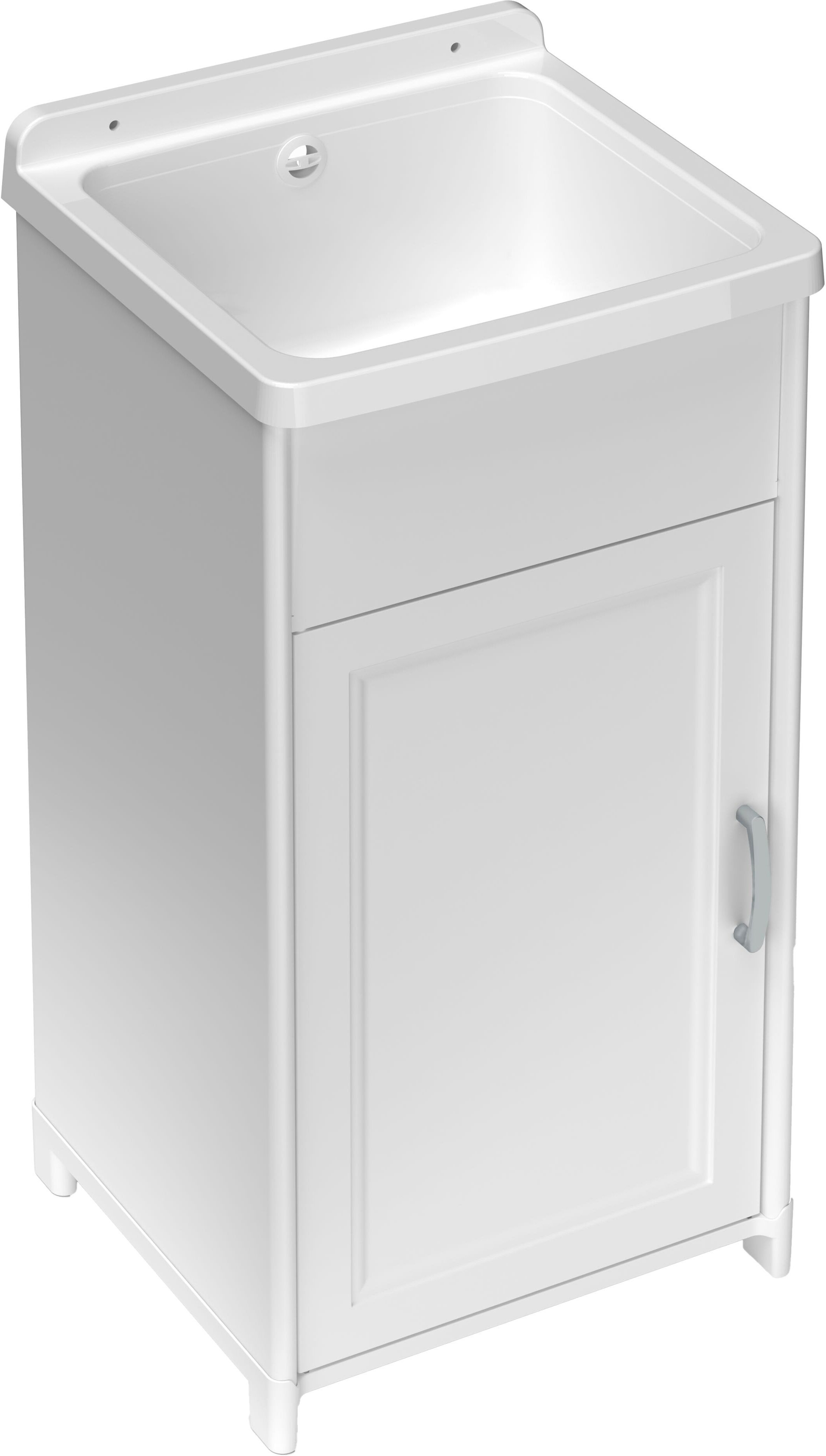 Tecnomat LAVATOIO IN RESINA MINI BIANCO  39x78x38 cm (LxHxP) VASCA IN RESINA CON SIFONE