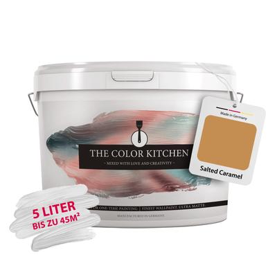 Wand- und Deckenfarbe A.S. CRÉATION "Seidenmatt Innenfarbe THE COLOR KITCHEN", tck5007 salted caramel, 5 l 5ml, Farben, für Wohnzimmer Schlafzimmer Flur Küche, versch. Orangetöne