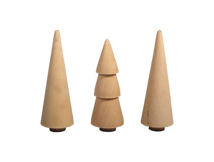 Rayher Holz-Bäume Natur ⌀ 3 cm 4 cm 5 cm 3 Stück