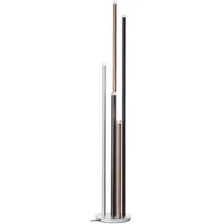 BRILLIANT Lampe Cembalo LED Standleuchte 5flg alu/schwarz/braun   5x 4W LED integriert, 362lm, 3000K   Mit Fußdimmer stufenlos dimmbar   Energiesparend und langlebig durch LED-Einsatz