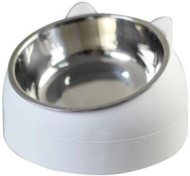 Uplift Essentials 15 Degree Tilted Stainless Steel Cat Bowl white 100ml