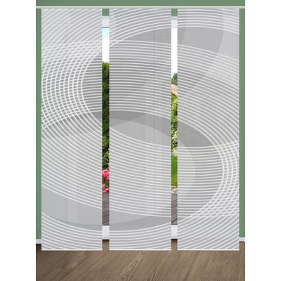 Schiebegardine HOME IN GREEN "DACIO 3ER SET" Gr. 1, grau, B:60cm H:245cm, Polyester, Gardinen, SET DIGITALDRUCK,BAMBUSOPTIK RECYCELT