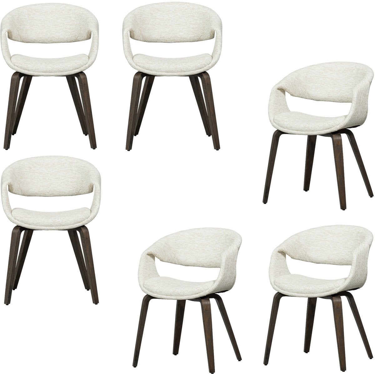 WOOOD Yossi Eetkamerstoelen Naturel - Set van 6