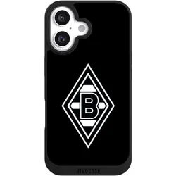 Nivocase Handyhülle für Apple iPhone 16 Hülle NIVOpure Case Schwarz Borussia Mönchengladbach Gladbach (Apple iPhone 16), Smartphone Hülle, Schwarz