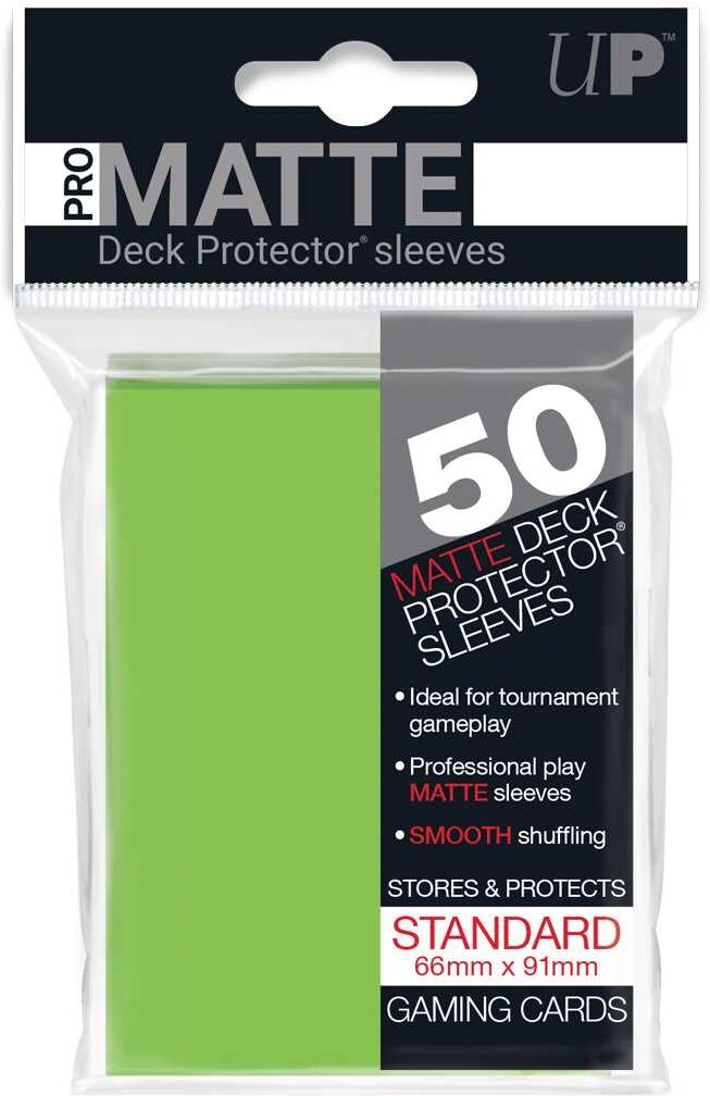 Ultra PRO Matte Deck Protectors (50ct) - Lime Green for Card Games, 50 Count, Acid-Free
