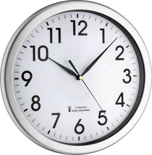 TFA Dostmann 60.3519.02 Funk Wanduhr 30.8cm x 43mm Silber