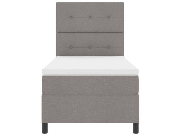 Stoffbezug mit Taschenfederkernmatratze LED Beleuchtung modernes Design 90 Boxspringbett mit Matratze mit LED Taupe 90x190 cm Stoff Bettgestell mit verstellbarem Kopfteil, Taschenfederkernmatratze,