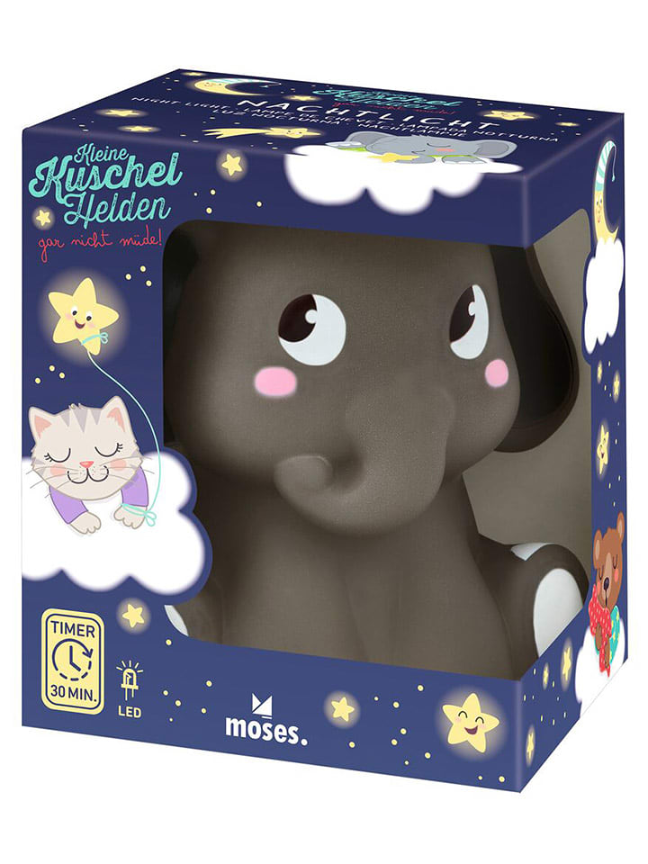 moses. Nachtlicht "Kleine Kuschelhelden: Elefant" in Grau - onesize