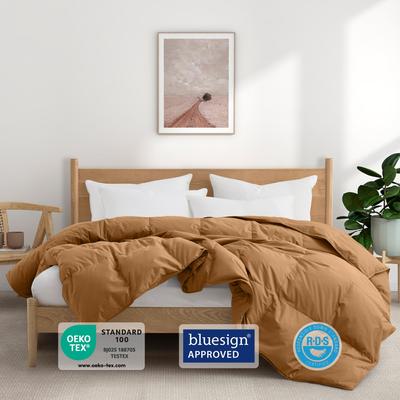 Puredown All Season 100% Organic Cotton Down Breathable Duvet Insert Medium Warmth Comforter