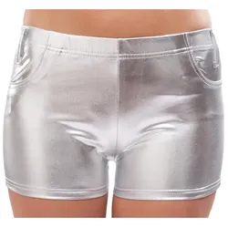 Lack-Hotpants, silber