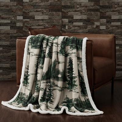 Indigo Hill by HiEnd Accents Campfire Sherpa Fleece Throw, 1PC or 3PC