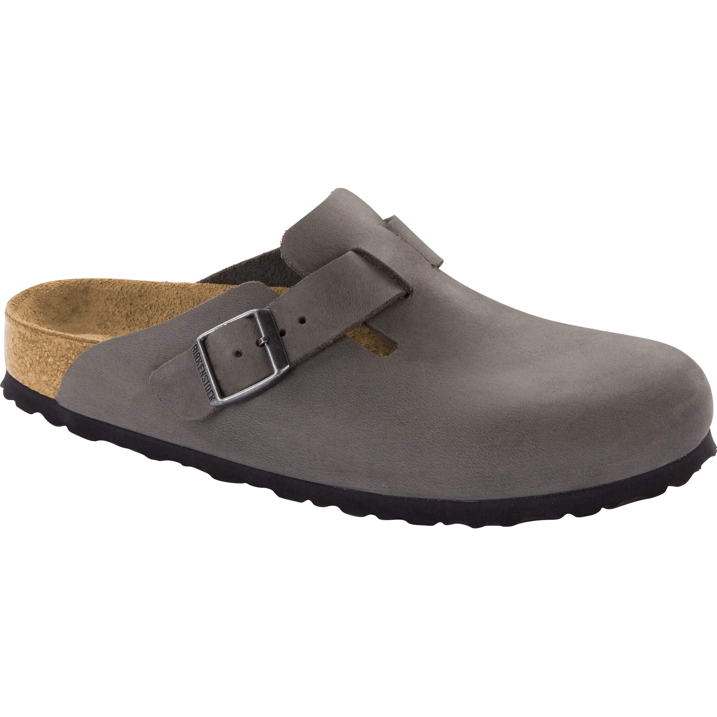 Birkenstock Boston SFB Oiled Leather Narrow Sandale Sandalen grau Größe 43 Lifestyle